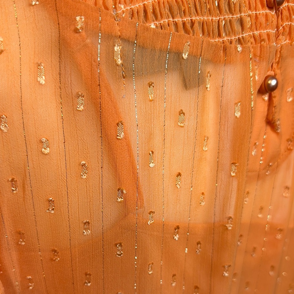 NWT Double D Ranch Orange Ruffle Smocked Maxi Dress - Picture 13 of 15